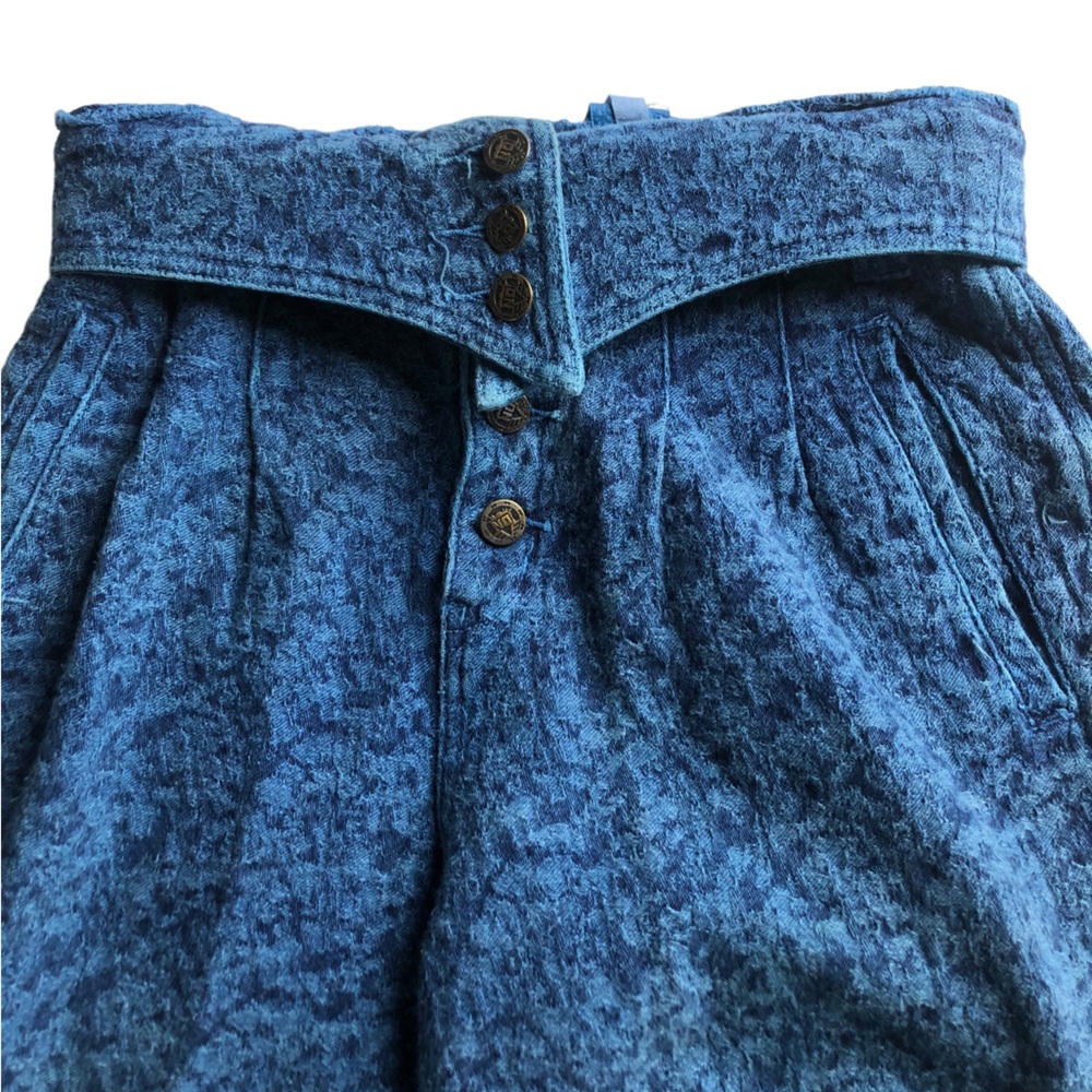 NO! The Jeans Revolt Vintage High Waist Foldover Wing Textured Denim Jeans - Picture 3 of 7